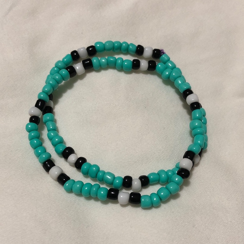 Turquoise and Black Beaded Bracelets